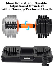 Load image into Gallery viewer, Fit Sir 25/55LB Adjustable Dumbbell Set,10 in 1 Free Weights Dumbbell of 2 with Secure Locking Mechanism for Safe,1 Sec Speed Adjustment Men/Women Gym and Home Strength Training Equipment
