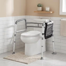 Load image into Gallery viewer, TABEKE Toilet Safety Rails for Seniors, Adjustable Height &amp; Width Toilet Safety Frames with Handles, Foldable Toilet Rails for Disabled Elderly Fit Most Toilets (w. Suction Cups)
