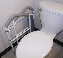Load image into Gallery viewer, RMS Toilet Safety Frame &amp; Rail - Folding &amp; Portable Bathroom Toilet Safety Rails - Handrail Toilet Bars with Adjustable Height (White)
