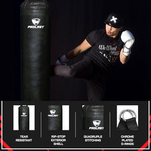 Load image into Gallery viewer, PROLAST 4 ft 80lb Heavy Boxing Punching Bag, Muay Thai, MMA, Strength Training Equipment, Hanging, Filled, Black

