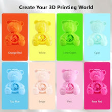 Load image into Gallery viewer, 1.75mm 3D Printer PLA Filament 8 Colors Bundle: Pink, Yellow, Orange, Lime Green, Sky Blue, Cyan, Beige, Rose Red, 8 Spools Packed, Each 250g, Total 2Kg 3D Printing Material, 250g x 8 Spools
