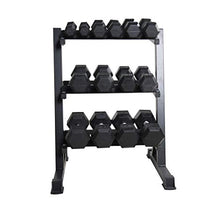 Load image into Gallery viewer, CAP Barbell 280 LB Dumbbell Set with 3-Tier Rack, Rubber Hex Weights
