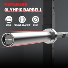 Load image into Gallery viewer, PAPABABE Barbell, 7ft Olympic Barbell 45lb Solid Chrome, 2-Inch Sleeves -(Silver)
