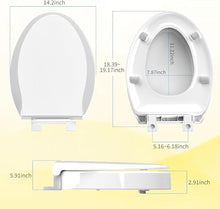 Load image into Gallery viewer, Aünsffer Raised 2.91'' Toilet Seat Elongated, Toilet Seat Riser for Elderly, Soft Close &amp; Quick Release, Oblong 18.5inch Compatible Size, PP Material, 2 Years Support
