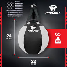 Load image into Gallery viewer, PROLAST Wrecking Ball Heavy Punching Bag for Adults, Hook and Uppercut, Body Snatcher, Boxing, MMA, Muay Thai Training Equipment, Filled, 65 lbs, Rhino White
