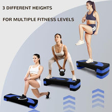 Load image into Gallery viewer, BalanceFrom Aerobic Step Platform Trainer with Adjustable 3-Level Risers, 400 Pound Weight Capacity – Non-Slip Exercise Stepper for Cardio, Strength, and Fitness Workouts at Home or Gym
