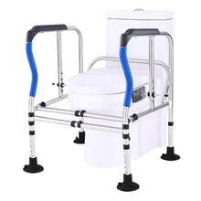 Load image into Gallery viewer, Toilet Safety Rail Frame, Heavy Duty Stand Alone Toilet Rail with Handles for Elderly Handicap, Adjustable Height &amp; Width, Double Crossbar &amp; Suction Cups, 330lbs Capacity, Fits Most Toilets
