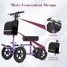 Load image into Gallery viewer, Fvzzin All Terrain Knee Scooter for Adults, Foldable Rolling Knee Scooter with DIY Stickers &amp; Shock Absorber, Steerable Knee Walker for Broken Foot, Ankle Injuries &amp; Surgery, Better Crutch Alternative
