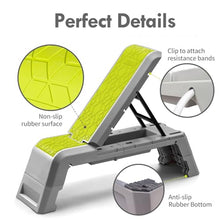 Load image into Gallery viewer, leikefitness Multifunctional Aerobic Deck with Cord Workout Platform Adjustable Dumbbell Bench Weight Bench Professional Fitness Equipment for Home Gym GM5820(Green)
