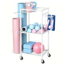 Load image into Gallery viewer, HASAKIESAA Weight Cart Home Gym Storage Rack with Wheels for Dumbbells
