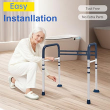 Load image into Gallery viewer, Toilet Safety Rails (350 LB) – Adjustable, Foldable Toilet Handle Frame for Elderly &amp; Disabled Adults, Supports All Toilet Types (Lake Blue)
