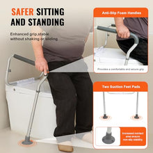 Load image into Gallery viewer, VEVOR Toilet Safety Rail, Bathroom Toilet Seat Safety Frame, Adjustable Width &amp; Height Fit Most Toilets, 300lbs Capacity, Medical Toilet Handles with Padded Armrests for Handicap, Elderly, Disabled
