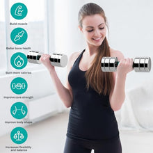 Load image into Gallery viewer, LIFERUN 15lb Steel Adjustable Dumbbell Set of 2, Free Weights Dumbbells Set, Non-Slip and Comfortable Foam Handle, Adjustable Dumbbells Weights Set for Home Gym Office Exercise
