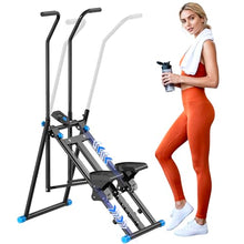 Load image into Gallery viewer, Stair Stepper for Home,Stair Climber Foldable,Large Pedal Vertical Climber Machine for Full-Body Workout,Steppers for Exercise at Home with 300LBS Loading Capacity (Two Handle-Black)

