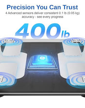 Load image into Gallery viewer, GE Smart Scale for Body Weight: BMI Body Fat Digital Bathroom Scales, 13 Body Composition Monitor Health Analyzer for Home Gym, Bluetooth App Sync, Accurate 400lb Weighing, Black 11inch
