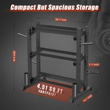 Load image into Gallery viewer, 3-Tier Dumbbell Rack, 1100LB Capacity Adjustable Weight Rack for Home Gym-(Rack Only)
