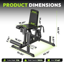 Load image into Gallery viewer, HANDBODE Leg Extension and Curl Machine, Adjustable Leg Exercise Machine, Seated Leg Press Extension and Lying Hamstring Curl Machine for Home Gym, Leg Workout Equipment Fit 1'' and 2'' Plate
