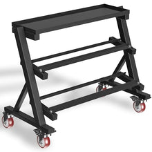 Load image into Gallery viewer, CHICAURA 3 Tier Dumbbell Rack with Lockable Wheels, 1200LBS Rolling Weight Rack
