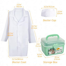 Load image into Gallery viewer, Liberry Doctor Kit for Toddlers 3 4 5 Years Old, 30-Piece Kid Doctor Toy with Stethoscope, Costume, Green Medical Pretend Play, Birthday Gift for Girls Boys
