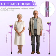 Load image into Gallery viewer, Uoieeong Forearm Crutches for Adults, 10-Level Adjustable &amp; Foldable - Lightweight Aluminum Crutches
