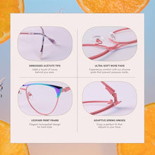 Load image into Gallery viewer, DOERAYMI Blue Blockers Glasses for Women, Bluelight Glasses with Cat Eye Frame for Style, Comfort, Eye Strain Relief (Cat Eye, Pink)
