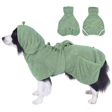 Load image into Gallery viewer, Super Absorbent Dog Bathrobe Pineapple Soft Fast Drying Dogs Towel Robe Adjustable Drying Coat for After Bath with Hood (Pineapple Green, Large)
