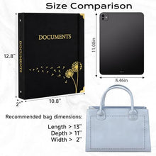 Load image into Gallery viewer, XKDOUS Aesthetic Document Organizer 3 Ring Emergency Binder Linen Folio Folders with 9 Pockets Expanding File Storage Holder for Important Papers, Letters, Passports, Photos
