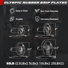 Load image into Gallery viewer, RitFit Barbell Weight Set - 4/6FT Olympic Barbell with Weight Plates (55-115LB Total) - 4FT Pink Bar with 85LB Plates
