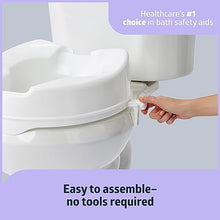 Load image into Gallery viewer, Medline Raised Toilet Seat with Secure Side Locks, 4" Elevation - 250 lbs. Capacity, for Seniors, Elderly, Independent Adults and Disabled Adults - 1 Ct.
