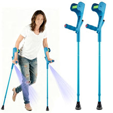 Load image into Gallery viewer, YOKABOZE Forearm Crutches for Adults Foldable Knee Patients Mobility aids for Children and Seniors (Blue Pro)
