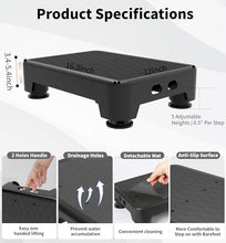 Load image into Gallery viewer, LIFTOZA 5-Level Adjustable Step Stool, 700 LBS Capacity Safety Bed Step for Seniors, Exercise Setp Platform, Portable Stair Assist for Elderly, Wide Step up for Kitchen, Car, Bedside &amp; Shower, Black
