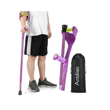 Load image into Gallery viewer, Antdvao Folding Crutch (x1 Unit) Forearm Crutch Anti-Drop Cuff Reduces the Hassle of Picking Up  (Single Violet)

