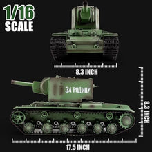 Load image into Gallery viewer, BESTYMXY RC Tanks Heng Long Russia KV-2 Heavy Tank, 1/16 2.4ghz Russian Tank Model
