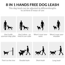 Load image into Gallery viewer, Léwind 8.2ft Hands Free Dog Leash,Versatile Waist &amp; Crossbody Lead for Medium Dogs,Waterproof &amp; Adjustable for Running Jogging Walking, 360° Swivel Metal Buckle (Black)
