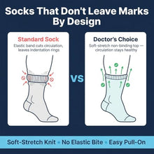 Load image into Gallery viewer, Doctor's Choice Diabetic Socks for Men, Seamless Crew Socks with Non-Binding Top, Provides Extra Comfort for Gout, 4-Pairs, White, Large, Size 10-13

