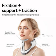 Load image into Gallery viewer, Owlprince Posture Corrector for Neck &amp; Cervical Spine Alignment - Memory Foam Support for Pain Relief, Tech Neck, 360° Adjustable Neck Collar, (White, Large)
