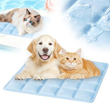 Load image into Gallery viewer, linseyCove Dog Cooling Mat, 2026 Upgraded Cool Gel Mat with Long-Lasting Cool, Waterproof Fabric Portable Cooling Pad for Pets, Pressure-Resistant &amp; Foldable Summer Mat for Indoor/Outdoor Use (Blue)
