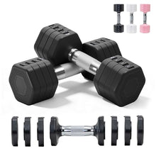 Load image into Gallery viewer, Adjustable Dumbbell Set of 2 Total 20 Lbs 4-in-1 Each 4lb 6lb 8lb 10lb 1s-Adjust Dual-Stable Free Weights for Women Men Home Gym Outdoor Workouts (black [20LBS Total])
