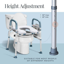 Load image into Gallery viewer, Toilet Seat Risers For Seniors Width and Height Adjustable Raised Toilet Seat With handles for Elderly
