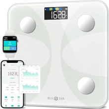Load image into Gallery viewer, Scale for Body Weight and Fat Percentage, RunSTAR Digital Accurate Bathroom Smart Scale with Large Display, FSA&amp;HSA Eligible 13 Body Composition Analyzer Sync App, White
