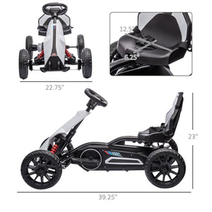 Safe and Fun 12V Electric Go Kart for Kids 3-8 Years Old, Outdoors Adventure Ride-On Toy, White