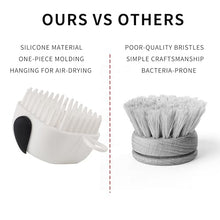 Load image into Gallery viewer, 3PCS Pet Grooming Kit – Dog Bath Brush with Soap Dispenser &amp; 2 Finger Toothbrushes | Silicone Dog Shampoo Brush for Small Medium Large Dogs, Soft Deshedding Massage Brush for Puppy &amp; Cats
