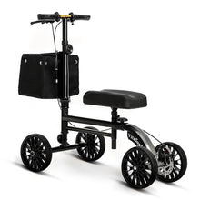 Load image into Gallery viewer, VitaSophy Knee Scooter with Disc Brake, Steerable Knee Walker for Adults,Foldable Rover Scooter for Broken Foot Injured Leg Crutch, Black
