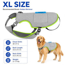 Load image into Gallery viewer, Dog Cooling Vest, Reflective Adjustable Cooling Harness, Ice Pack Pocket, Leash Ring Breathable Summer Vest Hot Weather Outdoor Walks (Grey, XL)
