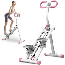 Load image into Gallery viewer, KINMAC Stair Stepper with Adjustable Resistance for Home - Upgrade Climber Workout Machine with LCD - (White Pink)
