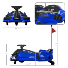 Load image into Gallery viewer, 12V Electric Go Kart, 5 MPH Drifting Car, Battery Powered Ride on Toy Outdoor with Slow Start, Blue
