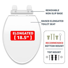 Load image into Gallery viewer, Elevated toilet seat, Heavy Duty, Never Loosen, Raised toilet seat elongated bowl, White(18.5”)

