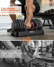 Load image into Gallery viewer, Rendpas Adjustable Dumbbells Set of 2, 1-Sec Adjustable Weights Dumbbells Set, 16 in 1 Free Dumbbell with Anti-Slip Texture Handle, Weight Set For Home Gym Suit both Men and Women (80LBS-Pair)
