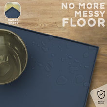 Load image into Gallery viewer, PetHappily Dog Food Mat - Raised Edges Dogs Mat for Food and Water Prevent Spill, Waterproof Cat Food Mats Protect Floors, Easy Clean Dog Bowl Mats for Food and Water, Silicone Pet Food Tray
