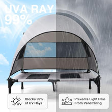 Load image into Gallery viewer, Elevated Outdoor Dog Bed with Canopy – Cooling Camping Tent, Removable Shade, Off-Ground Cot, Medium
